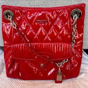 Coach Quilted Patent Leather Purse GUC